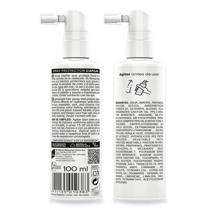 Ecran Écran Solaire Cheveux ECRAN SUNNIQUE 100 ml - Brume Protectrice UV, Hydratation, Résiste au Sel et Chlore - Pour Tous Types de Cheveux