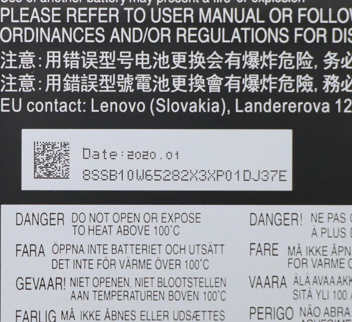 Lenovo Batterie pour Ordinateur Portable 4 Cellules 15,36V 60,7Wh
