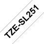 Ruban Laminé pour Etiqueteuses Brother TZe-SL251 Blanc Noir (1 Unité)