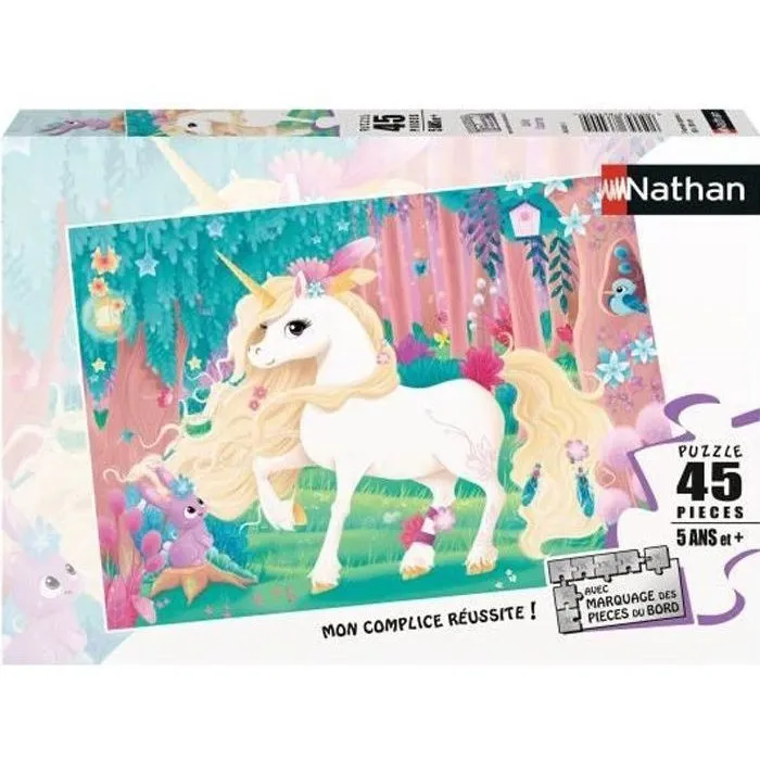 Nathan - Puzzle enfant 45 pièces Jolie licorne - Thème fantastique - Poster inclus - À partir de 5 ans Nathan - Puzzle enfant 45 pièces Jolie licorne - Thème fantastique - Poster inclus - À partir de 5 ans