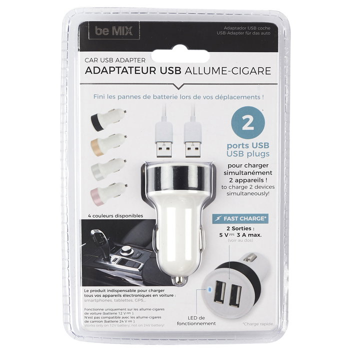Be Mix Chargeur Double USB Voiture Be Mix Chargeur Double USB Voiture