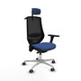 Piqueras y Crespo Chaise de Bureau Mardos avec Appui-tête et Accoudoirs 3D, Bleu Marine