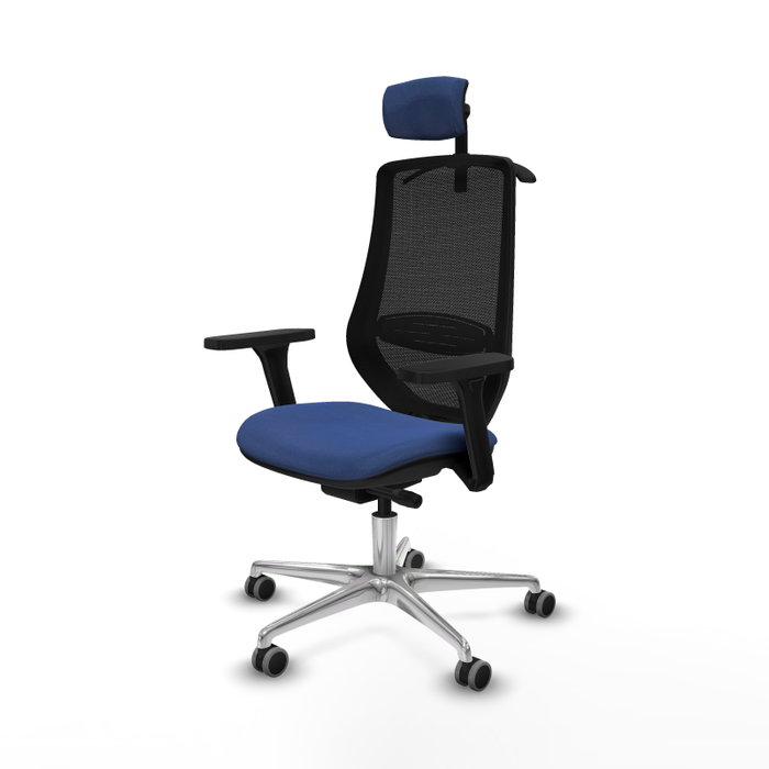 Piqueras y Crespo Chaise de Bureau Mardos avec Appui-tête et Accoudoirs 3D, Bleu Marine