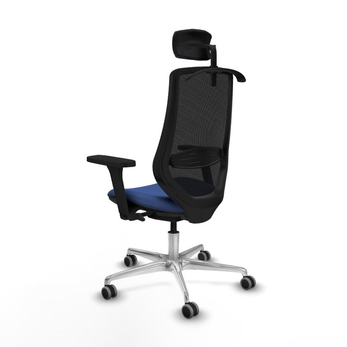 Piqueras y Crespo Chaise de Bureau Mardos avec Appui-tête et Accoudoirs 3D, Bleu Marine