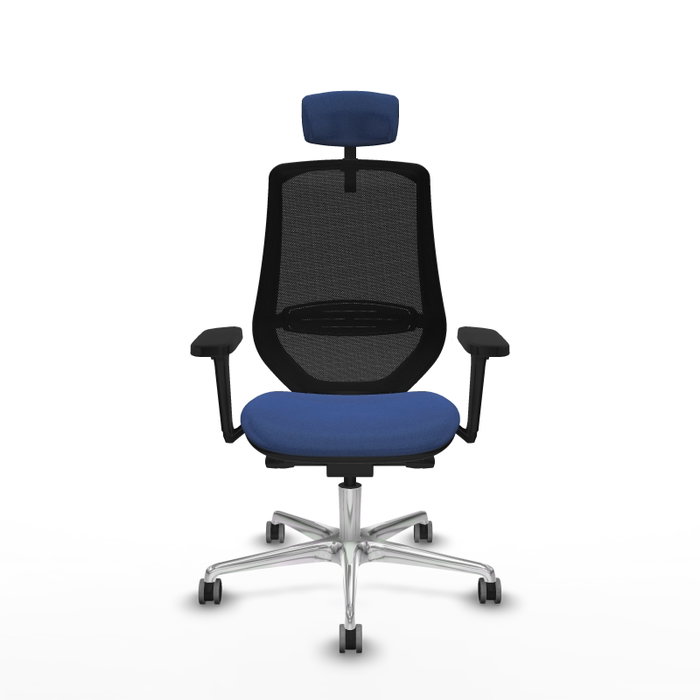 Piqueras y Crespo Chaise de Bureau Mardos avec Appui-tête et Accoudoirs 3D, Bleu Marine