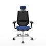 Piqueras y Crespo Chaise de Bureau Mardos avec Appui-tête et Accoudoirs 3D, Bleu Marine
