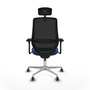 Piqueras y Crespo Chaise de Bureau Mardos avec Appui-tête et Accoudoirs 3D, Bleu Marine