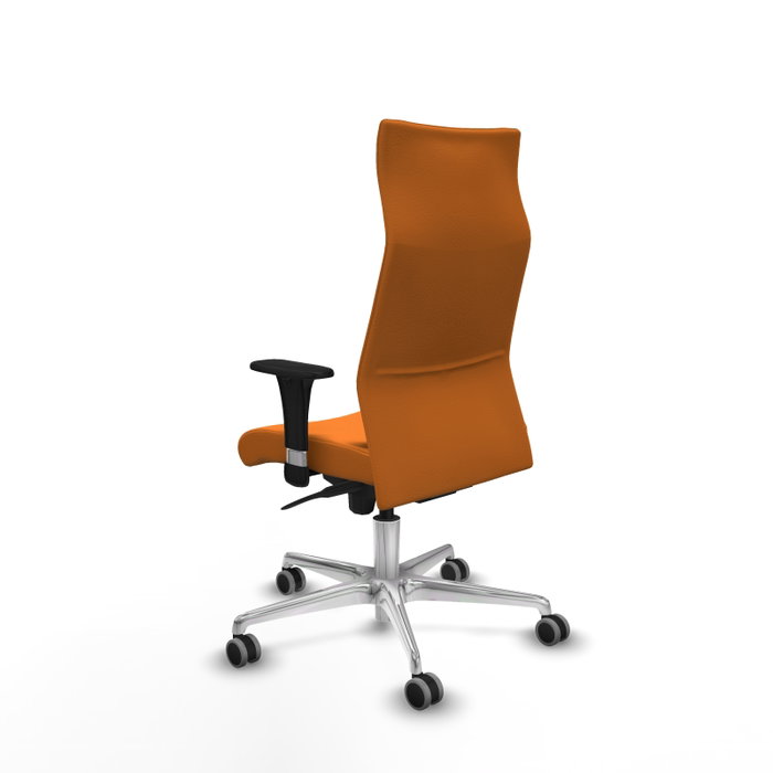 Piqueras Y Crespo Fauteuil Albacete Orange avec mécanisme synchrone et base aluminium