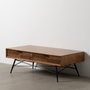 BigBuy Home Table Basse LAGOM Noir Naturel Fer Bois d'hévéa