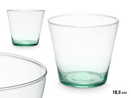 GIFTDECOR Lot de 4 Vases Coniques en Verre Recyclé Transparente 15x18,5cm