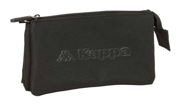 Kappa Basics Portatodo Triple "Noir" - 22 x 12 x 3 cm - Boîte à compartiments triple - À partir de 3 ans