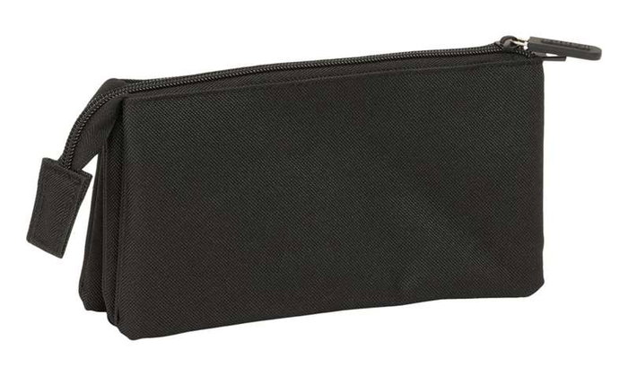 Kappa Basics Portatodo Triple "Noir" - 22 x 12 x 3 cm - Boîte à compartiments triple - À partir de 3 ans