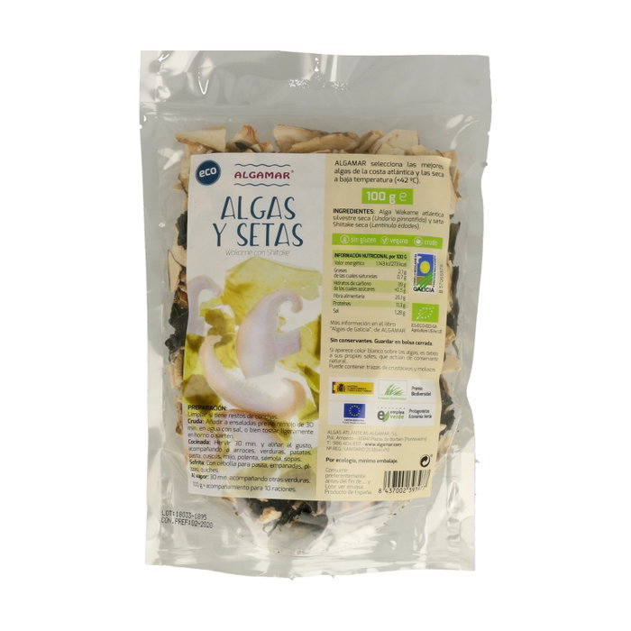 ALGAMAR Algas y setas wakame con shiitake 100g BIO ALGAMAR Algas y setas wakame con shiitake 100g BIO