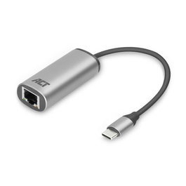 ACT Connectivity AC7081 Adaptateur USB-C vers RJ45 Ethernet 2.5 Gbps gris aluminium