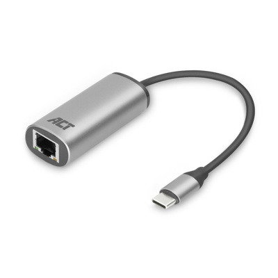 ACT Connectivity AC7081 Adaptateur USB-C vers RJ45 Ethernet 2.5 Gbps gris aluminium ACT Connectivity AC7081 Adaptateur USB-C vers RJ45 Ethernet 2.5 Gbps gris aluminium