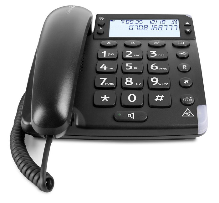 Doro Magna 4000 Téléphone Fixe Noir – Amplifié pour Malentendants avec Grand Écran