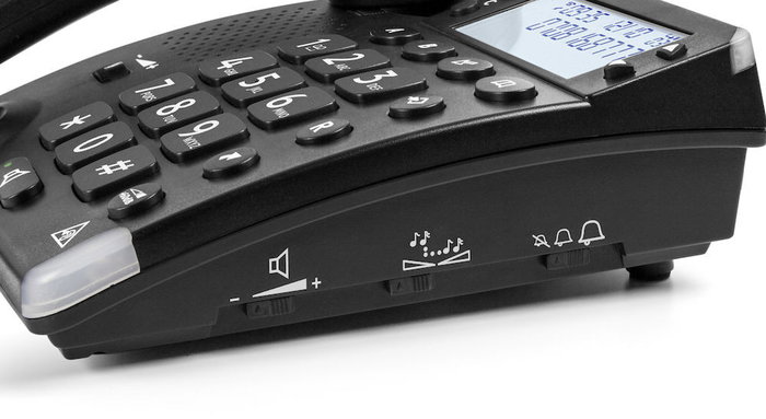 Doro Magna 4000 Téléphone Fixe Noir – Amplifié pour Malentendants avec Grand Écran