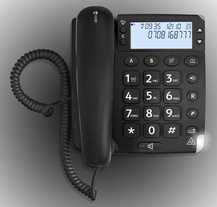 Doro Magna 4000 Téléphone Fixe Noir – Amplifié pour Malentendants avec Grand Écran