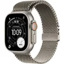 Apple Watch Ultra 3 GPS + Cellular - 49mm - Boîtier Natural Titanium - Bracelet Natural Titanium Milanese Loop - Small