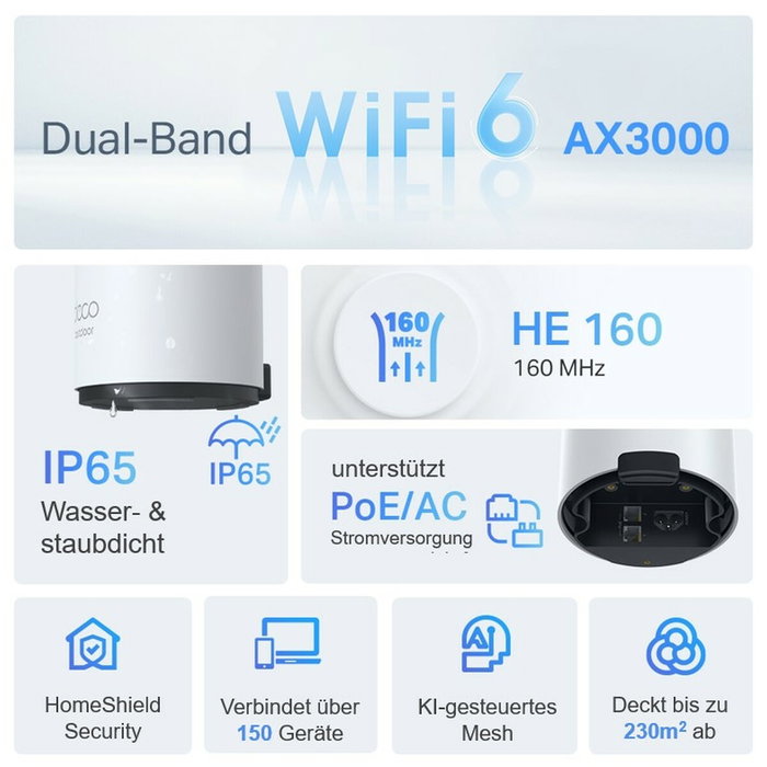 TP-Link Deco X50-Outdoor AX3000 Wi-Fi 6 Mesh (1-pack)