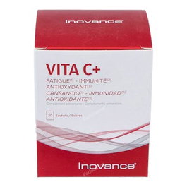 Inovance Vita C 20 Sachets - Complément Alimentaire en Poudre, Vitamine C 500 mg avec Extrait de Thé Vert et Grenade, Aide à Réduire la Fatigue et Soutien Immunitaire