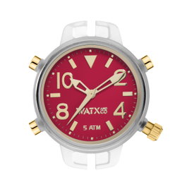 Watxandco RWA3023 Montre Femme Transparente et Rouge