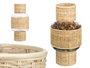 GIFTDECOR Porte-bougie en verre et rotin