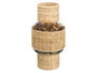 GIFTDECOR Porte-bougie en verre et rotin