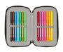 Paul Frank - Trousses Scolaire Double Poche 'Join The Fun' - 28 Pièces - Plumier Avec Compartiments - 12.5x19.5x4 cm - Pour Enfant