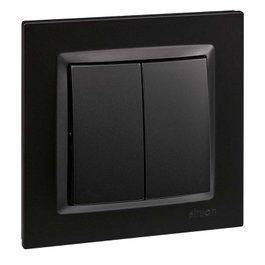 SIMON Double commutateur noir Série 10 F1090397038