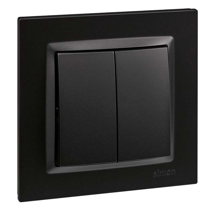 SIMON Double commutateur noir Série 10 F1090397038 SIMON Double commutateur noir Série 10 F1090397038