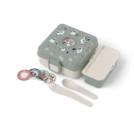 Monbento Snacky Raccoon - Boite a Sandwich Enfant 850 ml - Vert Raccoon