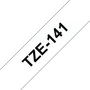 Brother Ruban TZe-141 18 mm Noir sur transparent