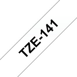 Brother Ruban d'étiquettes TZe-141 transparent, noir sur fond transparent, pour étiqueteuse P-touch - 18 mm de largeur, 8 m de longueur