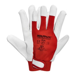 WOLFPACK LINEA PROFESIONAL Gants de travail en cuir et toile 10 pouces avec suspension