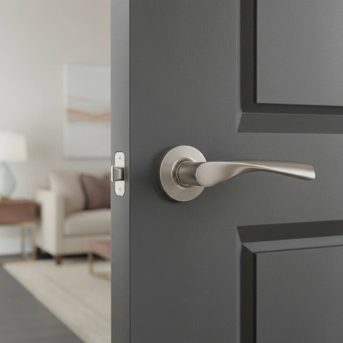 HERRAJES ALK Manivela Con Roseta D53, Modèle Zeus, en inox 304 - Poignée de porte avec rosace