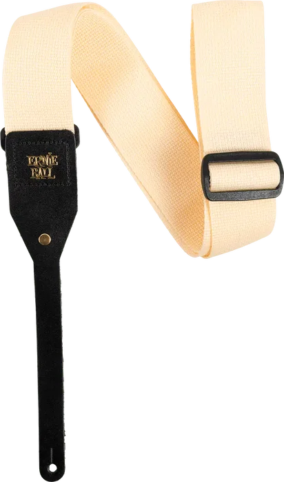 ERNIEBALL Correa Polypro pour Guitare/Basse, 2 pouces, Cuir, Réglable 43-75 pouces, Crème