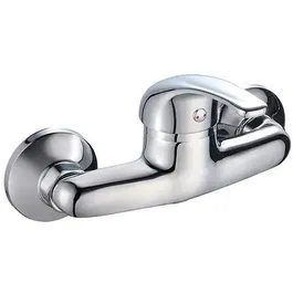 Edouard Rousseau Mitigeur de Douche Cardiff Compact Murale Chromé, Cartouche Céramique 40 mm, Laiton, 2 Rosaces & Raccords, H 112 mm x P 36 mm, Entraxe 150 mm