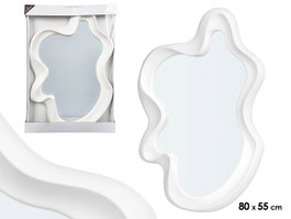 Giftdecor Miroir en plastique forme blanche 80 cm x 56 cm x 4,8 cm (Set de 4)