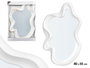 Giftdecor Miroir en plastique forme blanche 80 cm x 56 cm x 4,8 cm (Set de 4)