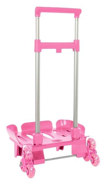 Safta - Carro Portamochilas - Chariot à bagages pliable à 3 roues, rose clair, dimensions 32 x 88 x 23,5 cm