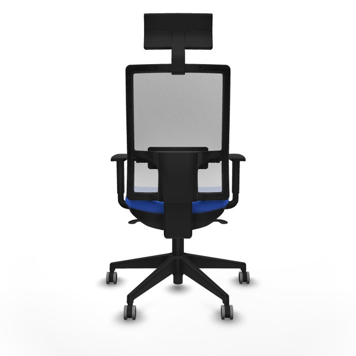 Piqueras y Crespo Chaise de Bureau Horna, Assise Bleue et Dossier en Maille Blanche