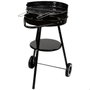Aktive Barbecue au charbon de bois rond avec roues Noir
