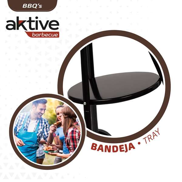 Color Baby Aktive - Barbecue charbon de bois rond 42x76,5 cm - Dimensions 42 x 76,5 cm