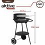 Roues de barbecue au charbon de bois Aktive Textilene 42 x 76,5 cm Noir