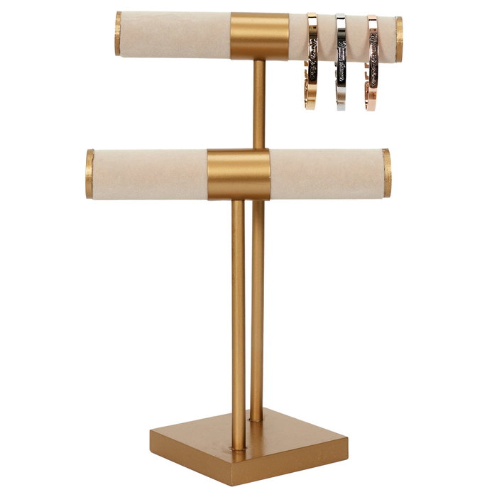 Home Deco Factory Porte-bijoux double beige-doré
