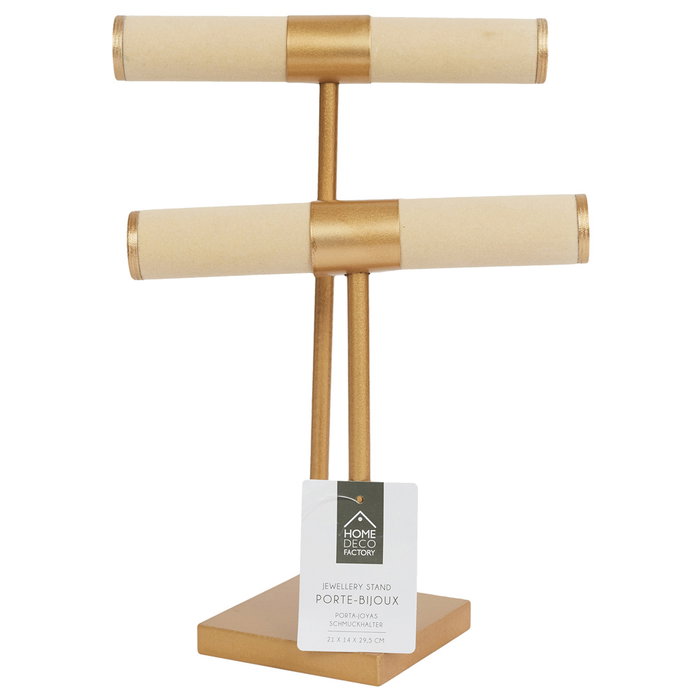 Home Deco Factory Porte-bijoux double beige-doré