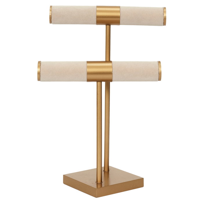 Home Deco Factory Porte-bijoux double beige-doré