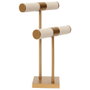 Home Deco Factory Porte-bijoux double beige-doré