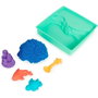Spin Master Kit Sable Kinetic Sandbox Set 6067800, 450g avec 4 Moules et Outils, 1 Bac, Design Aléatoire, 3 Ans et Plus